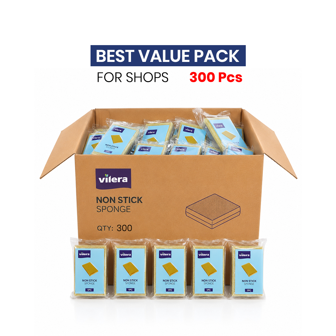 Vilera — Non Stick Sponge CTN 300PCS | Scratch-Free Kitchen Cleaning Sponge