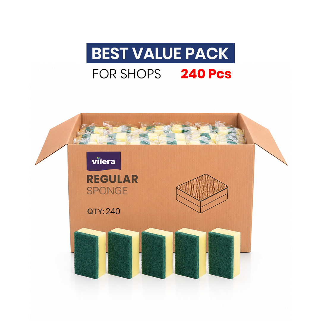 Vilera — Regular Sponge CTN 240PCS | Durable Kitchen & Cleaning Sponges
