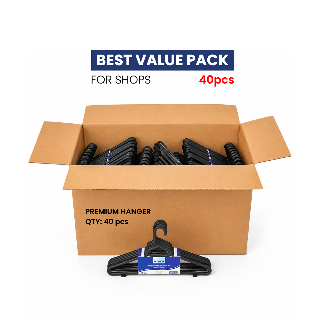 Vilera — Premium Hanger Pack of 6 | Durable Clothes Hangers CTN 40PCS