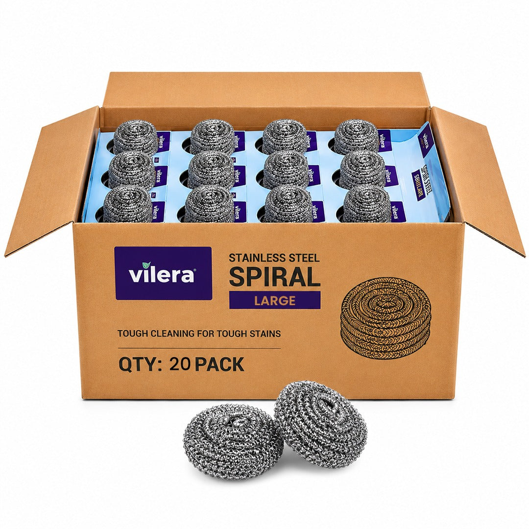 Vilera — Spiral 30g Pack of 12 | Heavy-Duty Kitchen Scrubber CTN 20PCS