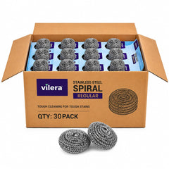 Vilera — Spiral 15g Pack of 12 | Steel Scrubbing Sponge CTN 30PCS