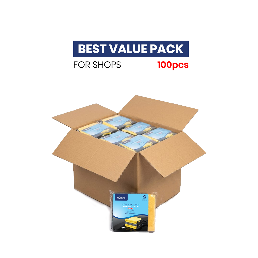 Vilera — Ultra Thick Microfiber Cloth 40x40cm CTN 100PCS | Premium Cleaning Cloth